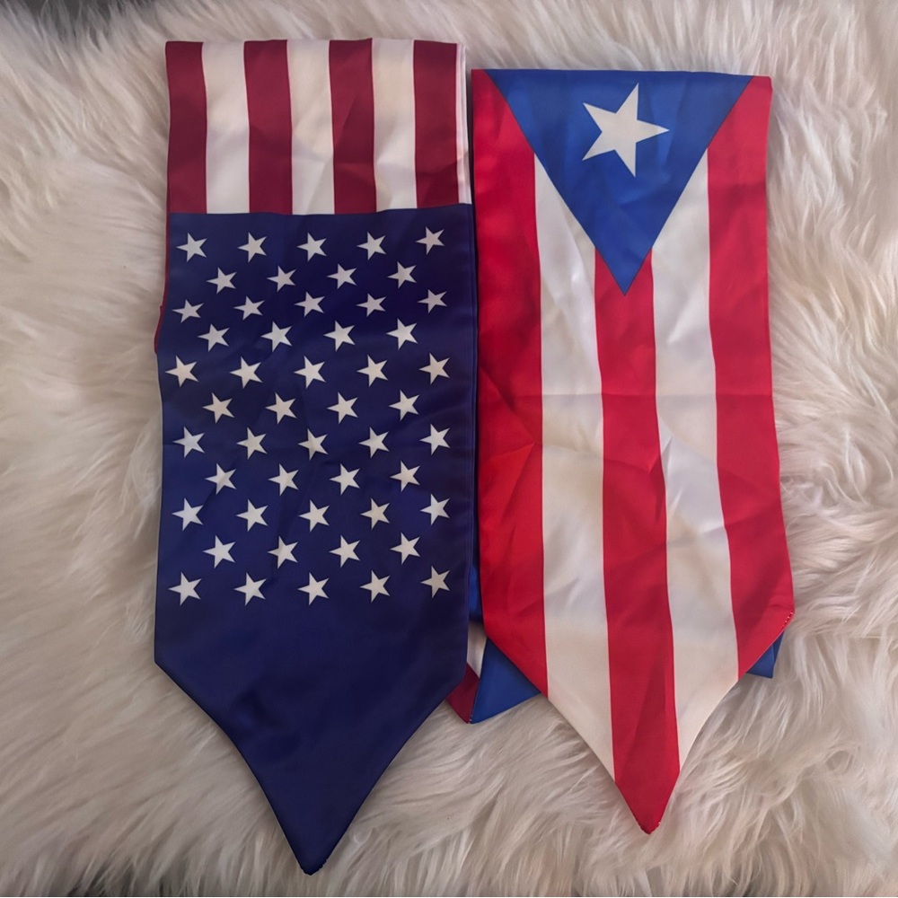 Graduation Patriotic Flag Patterned Scarves